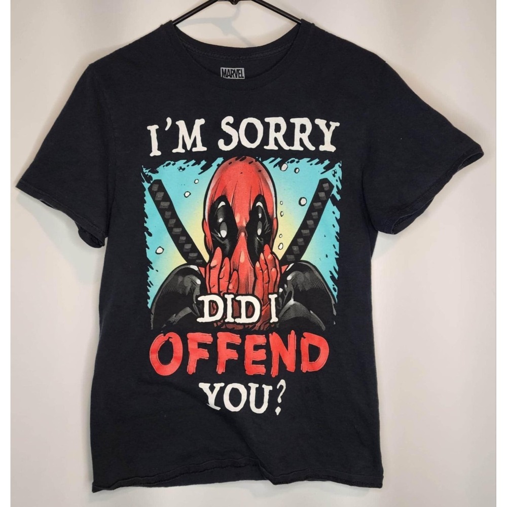 Marvel Deadpool "I'm Sorry Did I Offend You" T-Shirt - Men's Size Medium‎